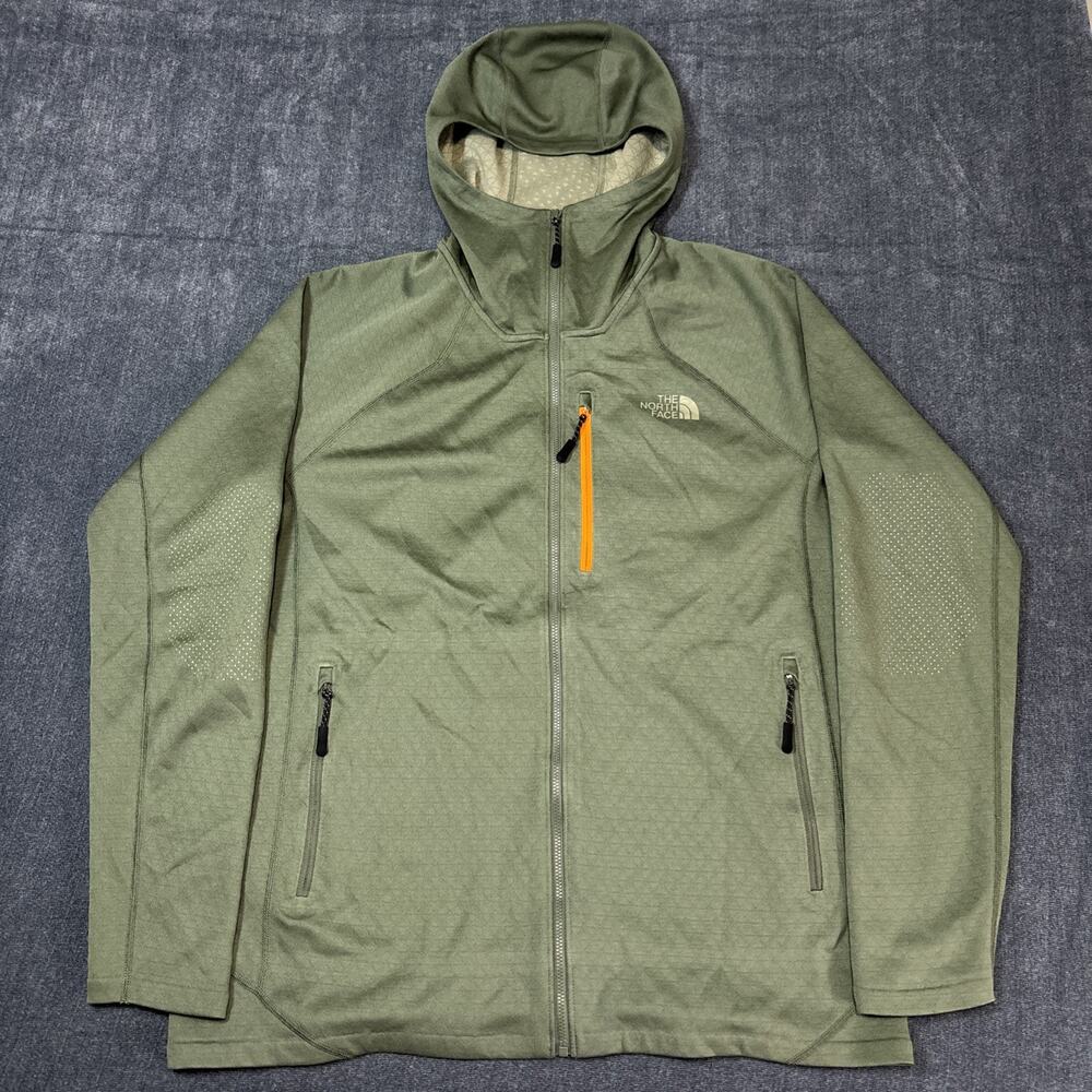 THE NORTH FACE Hoodie Large Green Mens Full Zip Sweatshirt